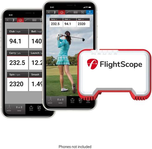 FlightScope Mevo Portable Golf Launch Monitor and Rangefinder with Signature Power Bundle | Real Time Swing Data, Carry Distance, Spin Rate, Club & Ball Speed, Vertical Launch, Smash Factor, and More! in Saudi Arabia