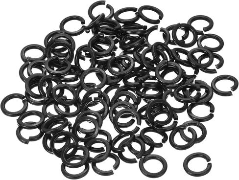 uxcell Split Lock Washer, M8 304 Stainless Steel Spring Lock Washer 100pcs, Black in Saudi Arabia
