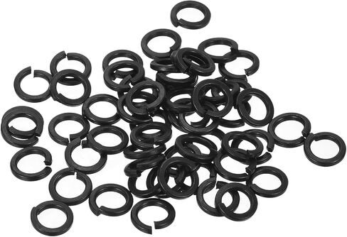 uxcell Split Lock Washer, M8 304 Stainless Steel Spring Lock Washer 100pcs, Black in Saudi Arabia