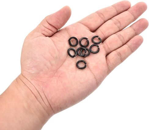 uxcell Split Lock Washer, M8 304 Stainless Steel Spring Lock Washer 100pcs, Black in Saudi Arabia