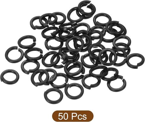uxcell Split Lock Washer, M8 304 Stainless Steel Spring Lock Washer 100pcs, Black in Saudi Arabia