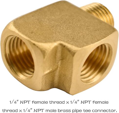 تركيب أنابيب نحاسية، ZESE 2 قطعة 1/4" NPT أنثى إلى 1/4" NPT أنثى إلى 1/4" NPT ذكر محول أنابيب نحاسية بارستوك ستريت in Kuwait