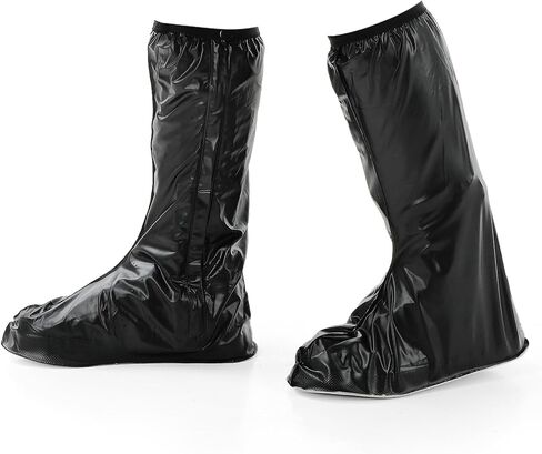 Giantree Waterproof Rain Boot Shoe Covers, Reusable & Foldable Waterproof Rain Overshoes with Non-Slip Sole Full-Length Rain Boots Protective Gear with Zipper for Men and Women(L) in Saudi Arabia