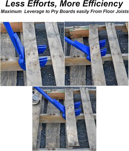 HOME-X Heavy-Duty Pallet Buster with Rotating Head, 45-Inch Powder-Coated Steel with Rubber Handle, No Assembly Required, 45" L x 6" W x 1 ¼ " H, Black in Saudi Arabia