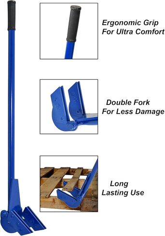 HOME-X Heavy-Duty Pallet Buster with Rotating Head, 45-Inch Powder-Coated Steel with Rubber Handle, No Assembly Required, 45" L x 6" W x 1 ¼ " H, Black in Saudi Arabia