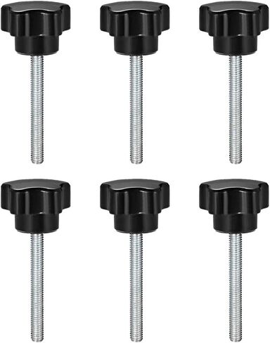 uxcell 6 Pcs Star Knobs Grips M6 x 60mm Male Thread Steel Zinc Stud Replacement PP in Saudi Arabia