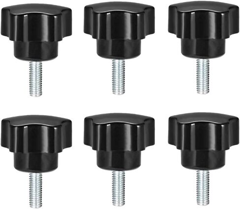 uxcell 6 Pcs Star Knobs Grips M6 x 60mm Male Thread Steel Zinc Stud Replacement PP in Saudi Arabia