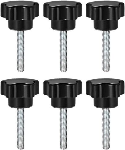 uxcell 6 Pcs Star Knobs Grips M6 x 60mm Male Thread Steel Zinc Stud Replacement PP in Saudi Arabia