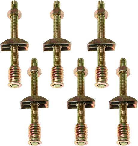 RLECS 6PCS M8x90mm Furniture Hardware Bed Head Connector Panel Connectors Fittings Table Bed Assembly Fasteners Bolts Nuts Half Moon Spacers for Wide Range of Furniture Panels in Saudi Arabia