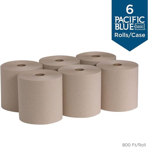 Georgia-Pacific Pacific Blue Basic Recycled Hardwound Paper Towel Rolls by GP PRO (Georgia-Pacific),Brown,26301,800 Feet Per Roll,6 Rolls Per Case in Saudi Arabia