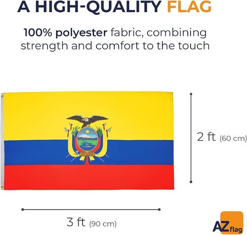 Ecuador Flag 2' x 3' - Ecuadorian flags 60 x 90 cm - Banner 2x3 ft - AZ FLAG in Saudi Arabia