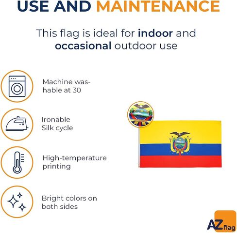 Ecuador Flag 2' x 3' - Ecuadorian flags 60 x 90 cm - Banner 2x3 ft - AZ FLAG in Saudi Arabia