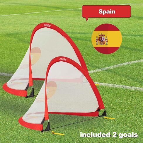 Porayhut Quick Open Soccer Net Pop up Goal for Kid Set of 2 Portable 210D Oxford Extra Stakes Target Soccer Goal for Fun in Backyard in Saudi Arabia