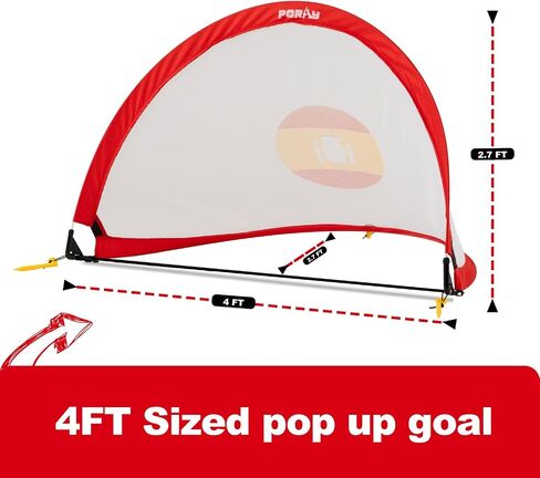 Porayhut Quick Open Soccer Net Pop up Goal for Kid Set of 2 Portable 210D Oxford Extra Stakes Target Soccer Goal for Fun in Backyard in Saudi Arabia