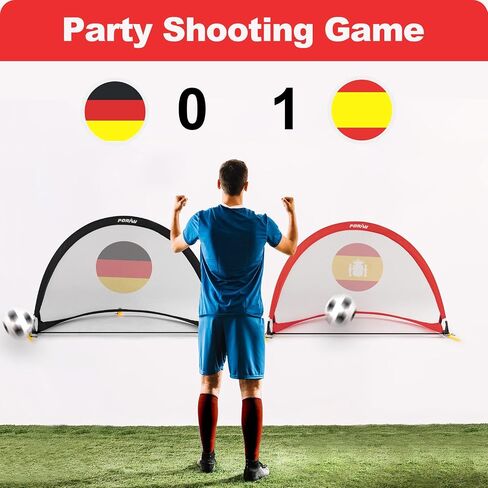 Porayhut Quick Open Soccer Net Pop up Goal for Kid Set of 2 Portable 210D Oxford Extra Stakes Target Soccer Goal for Fun in Backyard in Saudi Arabia