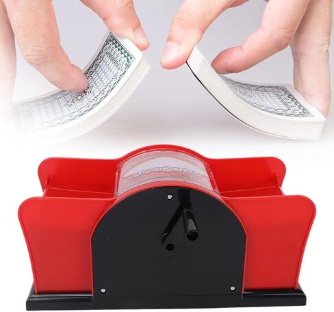 بطاقة خلط، 1 ‑ 2 سطح يدوي لبطاقة اللعب، بطاقة لعب البوكر، خلاط بطاقة الكازينو، أداة خلط بطاقات اليد، آلة خلط بطاقات اللعب على سطح البوكر، ألعاب طاولة الورق (أحمر) in Saudi Arabia