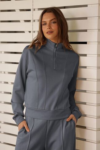 WIHOLL Womens 2 Piece Outfits Lounge Sets 2024 Half Zip Sweatshirt and Wide Leg Sweatpant with Pocket Fall Fashion Tracksuit in Saudi Arabia