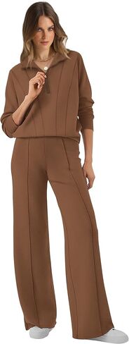 WIHOLL Womens 2 Piece Outfits Lounge Sets 2024 Half Zip Sweatshirt and Wide Leg Sweatpant with Pocket Fall Fashion Tracksuit in Saudi Arabia