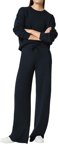 SuperPrity Womens 2 Piece Outfits Sweatsuit Set Sweatshirt Wide Leg Sweatpants Tracksuit Matching Sweat Lounge Set 2024 Fall in Saudi Arabia