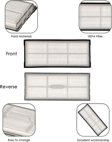 (5 Pieces) HEPA Filter Roborock S7 S7+ S7 MaxV S7 MaxV Plus S7 MaxV Ultra S8 Pro Ultra S8 S8+, Robot Sweeper Filters Vacuum Cleaner Filter Replacement Parts in Kuwait