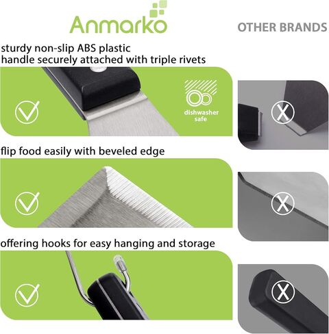 Professional Metal Spatula Set - Stainless Steel Spatula and Griddle Scraper - Heavy Spatula Griddle Accessories Great for Cast Iron Griddle BBQ Flat Top Grill - Commercial Grade in Kuwait