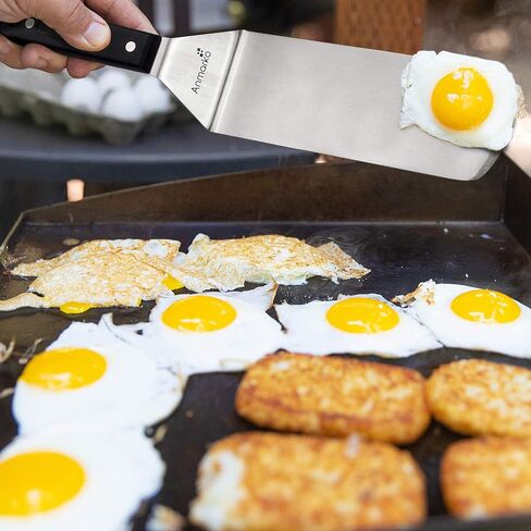 Professional Metal Spatula Set - Stainless Steel Spatula and Griddle Scraper - Heavy Spatula Griddle Accessories Great for Cast Iron Griddle BBQ Flat Top Grill - Commercial Grade in Kuwait