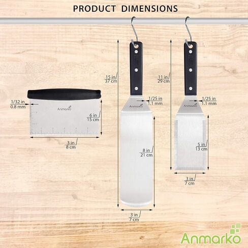 Professional Metal Spatula Set - Stainless Steel Spatula and Griddle Scraper - Heavy Spatula Griddle Accessories Great for Cast Iron Griddle BBQ Flat Top Grill - Commercial Grade in Kuwait