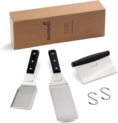 Professional Metal Spatula Set - Stainless Steel Spatula and Griddle Scraper - Heavy Spatula Griddle Accessories Great for Cast Iron Griddle BBQ Flat Top Grill - Commercial Grade in Kuwait