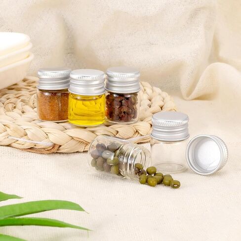 Kesell 24PCS 5ml Clear Glass Vials with Aluminium Cap Mini Glass Bottles with Caps for Storage, Sample Vials in Kuwait