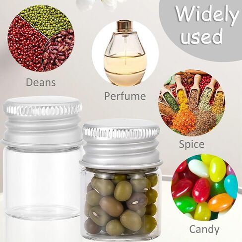 Kesell 24PCS 5ml Clear Glass Vials with Aluminium Cap Mini Glass Bottles with Caps for Storage, Sample Vials in Kuwait