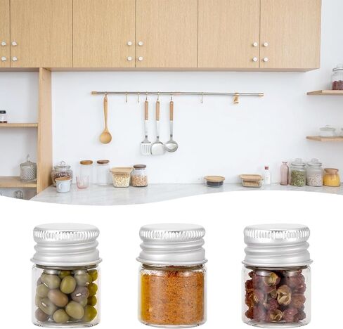 Kesell 24PCS 5ml Clear Glass Vials with Aluminium Cap Mini Glass Bottles with Caps for Storage, Sample Vials in Kuwait