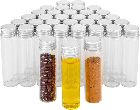 Kesell 24PCS 5ml Clear Glass Vials with Aluminium Cap Mini Glass Bottles with Caps for Storage, Sample Vials in Kuwait