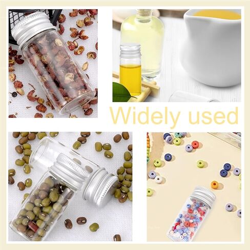 Kesell 24PCS 5ml Clear Glass Vials with Aluminium Cap Mini Glass Bottles with Caps for Storage, Sample Vials in Kuwait