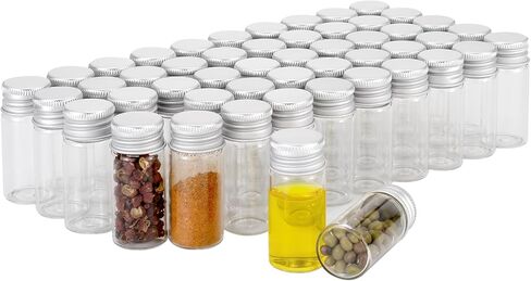 Kesell 24PCS 5ml Clear Glass Vials with Aluminium Cap Mini Glass Bottles with Caps for Storage, Sample Vials in Kuwait