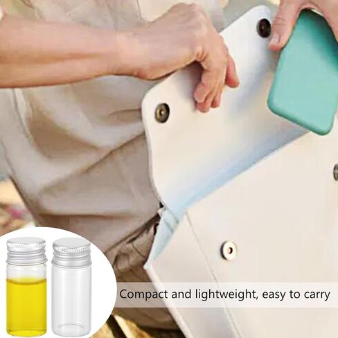 Kesell 24PCS 5ml Clear Glass Vials with Aluminium Cap Mini Glass Bottles with Caps for Storage, Sample Vials in Kuwait