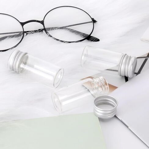 Kesell 24PCS 5ml Clear Glass Vials with Aluminium Cap Mini Glass Bottles with Caps for Storage, Sample Vials in Kuwait
