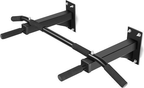 Goplus Wall Mounted Pull Up Bar, Steel Chin Up Bar w/ 3 Grip Positions, Multifunctional Pullup Bar for Indoor Home Gym Strength Training Full Body Workout Fitness, Dip Station Supports to 440 LBS in Saudi Arabia