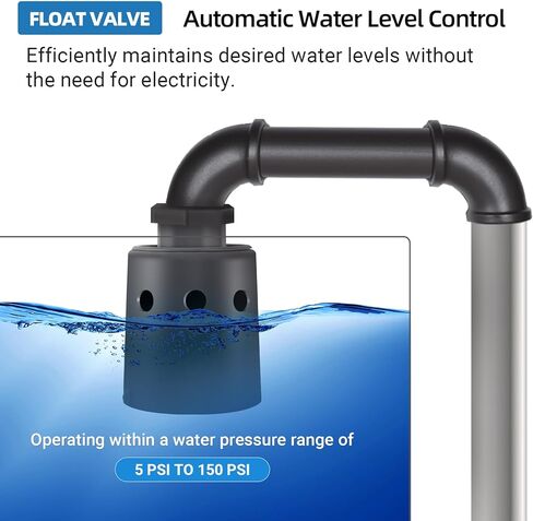 صمام تعويم أوتوماتيكي للتحكم في مستوى المياه مكون من قطعتين - صمام تعويم من راتنج النايلون المتين لخزانات الماشية وحمامات السباحة والبرك والمزيد in Kuwait