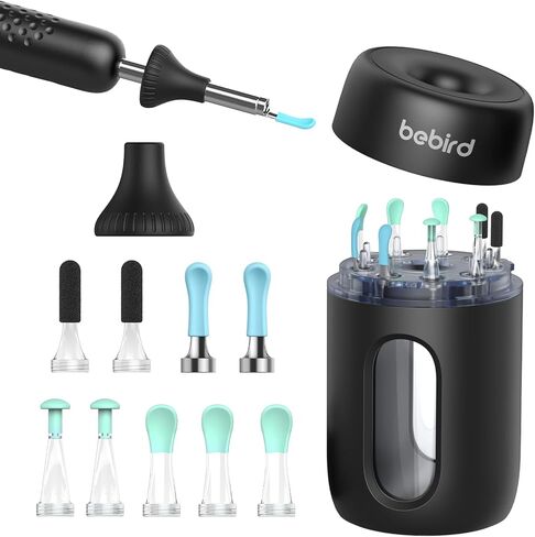 Bebird Replacement Tips - 2-in-1 Ear Camera Base and Storage Case for 9 Ear Wax Removal Tips & 1 Safety Plug to Prevent Over-Insertion - Compatible with R1/C3/R3/X1/X3/W3 and Other Brand Models in Saudi Arabia