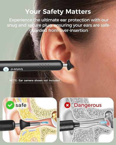 Bebird Replacement Tips - 2-in-1 Ear Camera Base and Storage Case for 9 Ear Wax Removal Tips & 1 Safety Plug to Prevent Over-Insertion - Compatible with R1/C3/R3/X1/X3/W3 and Other Brand Models in Saudi Arabia