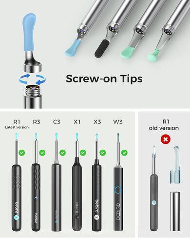 Bebird Replacement Tips - 2-in-1 Ear Camera Base and Storage Case for 9 Ear Wax Removal Tips & 1 Safety Plug to Prevent Over-Insertion - Compatible with R1/C3/R3/X1/X3/W3 and Other Brand Models in Saudi Arabia