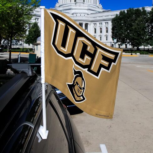 Rico Industries Gold Double Sided Double Sided Car Flag - 16" x 19" - Strong Pole that Hooks Onto Car/Truck/Automobile in Saudi Arabia
