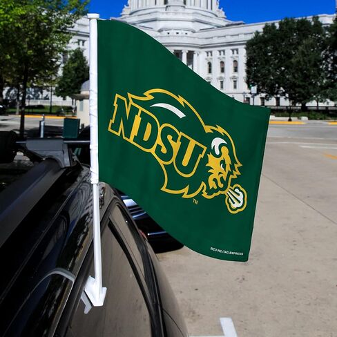 علم سيارة Rico Industries North Dakota State Bisons بديل مزدوج الجوانب - 40.64 سم × 48.26 سم - عمود قوي يتم تثبيته على السيارة/الشاحنة/السيارات in Saudi Arabia