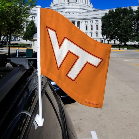 علم سيارة Rico Industries NCAA Virginia Tech Hokies بديل مزدوج الجوانب - 40.64 سم × 48.26 سم - عمود قوي يتم تثبيته على السيارة/الشاحنة/السيارات in Saudi Arabia