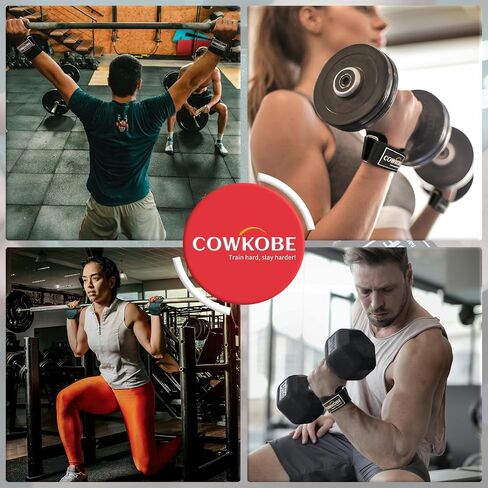 Wrist Straps for Weightlifting with Wrist Wraps,Leather Weight Lifting Wrist Wraps Grip Assistance Deadlift Straps Workout Gym Straps for Men and Women in Saudi Arabia