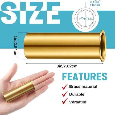 5 Pcs Brass Drain Tube 3 x 1 Inches Boat Drain Tube Plug Brass Boat Drain Plug Livewell Overflow Drain Tube for Boat Water Marine Transom Splashwell Livewell Transom Splashwell Installation in Saudi Arabia