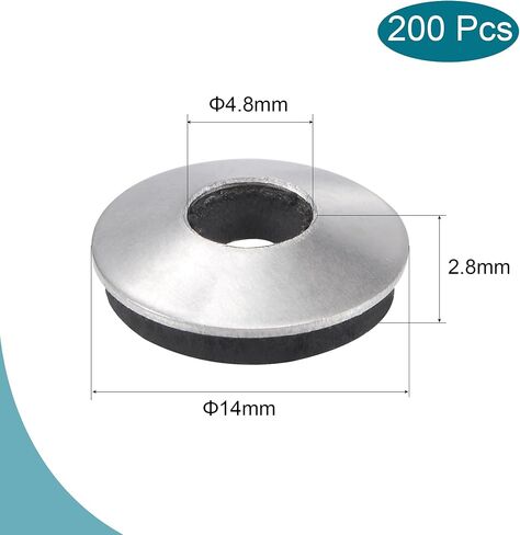 غسالات الختم المستعبدة من MECCANIXITY 12x4.2x2.8 مم من الفولاذ المقاوم للصدأ EPDM حشية لولبية مدعومة بالمطاط، حزمة من 200 in Saudi Arabia