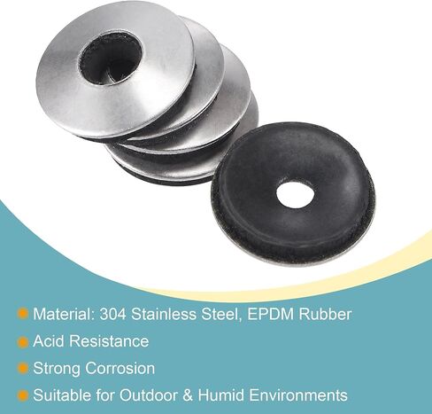 غسالات الختم المستعبدة من MECCANIXITY 12x4.2x2.8 مم من الفولاذ المقاوم للصدأ EPDM حشية لولبية مدعومة بالمطاط، حزمة من 200 in Saudi Arabia