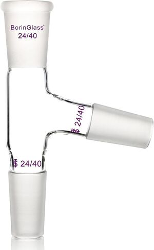 75 Degree Bent Distillation Adapter, Borosilicate Glass Distillation Glass Laboratory Adapter with 24/40 Inner Joint in Kuwait