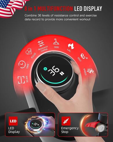 HARISON Electromagnetic Exercise Bike with Bluetooth, Workout Bike with 2 in 1 LED Display for Resistance Control and Data Record, Stationary bike for Home Gym 400 LBS Capacity, 36-Level Resistance in Saudi Arabia